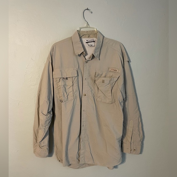 Large Colombia Light Weight Breathable Long Sleeve fishing Shirt - Picture 1 of 3
